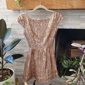 Windsor Rose Gold Sequin Mini Dress